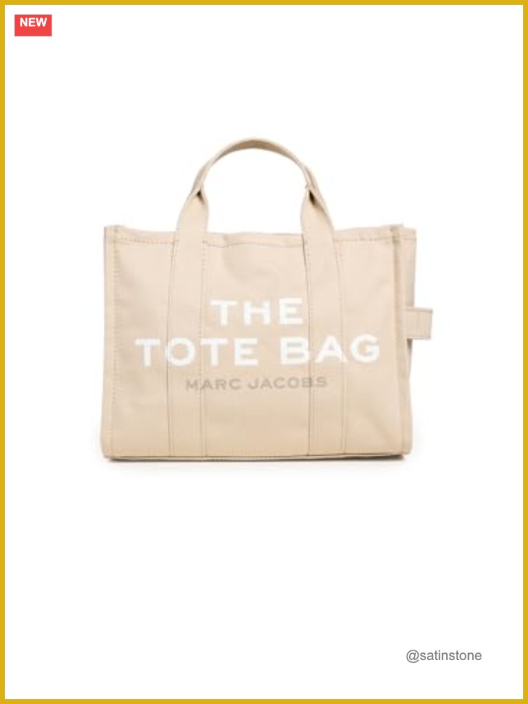 Canvas Logo Patch Tote Bag - Adjustable Strap, Machine Washable